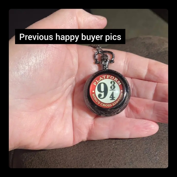 Harry Potter Vintage Quartz Pocket Watch Necklace stainless steel new - Picture 8 of 9